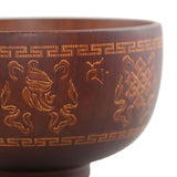 Maxbell Chinese Style Wooden Bowl 13cm Salad Bowl Handcrafted Unique Pattern Durable Style B