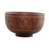 Maxbell Chinese Style Wooden Bowl 13cm Salad Bowl Handcrafted Unique Pattern Durable Style B