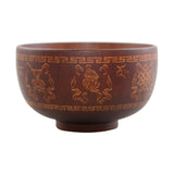 Maxbell Chinese Style Wooden Bowl 13cm Salad Bowl Handcrafted Unique Pattern Durable Style B