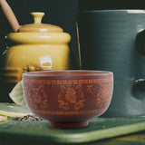 Maxbell Chinese Style Wooden Bowl 13cm Salad Bowl Handcrafted Unique Pattern Durable Style B
