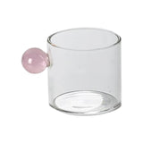 Maxbell Milk Mug Single Layer Creative Transparent for Home Living Room Pink
