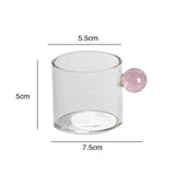 Maxbell Milk Mug Single Layer Creative Transparent for Home Living Room Pink