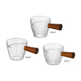 Maxbell Espresso Glass Mini Heat Resistant with Wood Handle for tea Barista Style A
