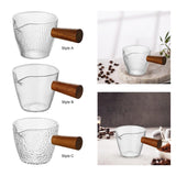 Maxbell Espresso Glass Mini Heat Resistant with Wood Handle for tea Barista Style A