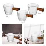 Maxbell Espresso Glass Mini Heat Resistant with Wood Handle for tea Barista Style A