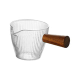 Maxbell Espresso Glass Mini Heat Resistant with Wood Handle for tea Barista Style A