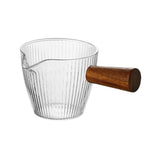 Maxbell Espresso Glass Mini Heat Resistant with Wood Handle for tea Barista Style A