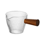 Maxbell Espresso Glass Mini Heat Resistant with Wood Handle for tea Barista Style A