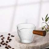 Maxbell Espresso Glass Mini Heat Resistant with Wood Handle for tea Barista Style A