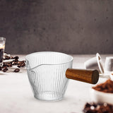 Maxbell Espresso Glass Mini Heat Resistant with Wood Handle for tea Barista Style A