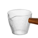 Maxbell Espresso Glass Mini Heat Resistant with Wood Handle for tea Barista Style A
