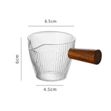 Maxbell Espresso Glass Mini Heat Resistant with Wood Handle for tea Barista Style A