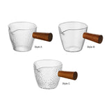 Maxbell Espresso Glass Mini Heat Resistant with Wood Handle for tea Barista Style A
