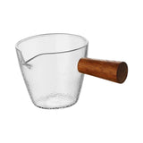 Maxbell Espresso Glass Mini Heat Resistant with Wood Handle for tea Barista Style B