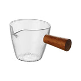 Maxbell Espresso Glass Mini Heat Resistant with Wood Handle for tea Barista Style B