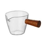 Maxbell Espresso Glass Mini Heat Resistant with Wood Handle for tea Barista Style B