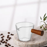 Maxbell Espresso Glass Mini Heat Resistant with Wood Handle for tea Barista Style B