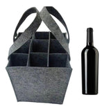 Maxbell felt Bottle Carrier with Compartment reusable for Gift Birthday Wedding light gray and nine