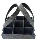 Maxbell felt Bottle Carrier with Compartment reusable for Gift Birthday Wedding light gray and nine