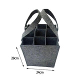 Maxbell felt Bottle Carrier with Compartment reusable for Gift Birthday Wedding light gray and nine