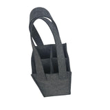 Maxbell felt Bottle Carrier with Compartment reusable for Gift Birthday Wedding dark gray and four