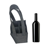 Maxbell felt Bottle Carrier with Compartment reusable for Gift Birthday Wedding dark gray and four