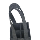 Maxbell felt Bottle Carrier with Compartment reusable for Gift Birthday Wedding dark gray and four