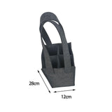 Maxbell felt Bottle Carrier with Compartment reusable for Gift Birthday Wedding dark gray and four