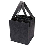 Maxbell felt Bottle Carrier with Compartment reusable for Gift Birthday Wedding dark gray and nine