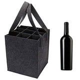 Maxbell felt Bottle Carrier with Compartment reusable for Gift Birthday Wedding dark gray and nine