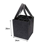 Maxbell felt Bottle Carrier with Compartment reusable for Gift Birthday Wedding dark gray and nine