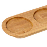 Maxbell Round Bamboo Service Tray Bamboo Food Tray for Farmhouse Kitchen Restaurants