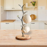 Maxbell Modern Cup Drying Rack Stand Coffee Mug Rack Cup Holder Tree for Home Bar Round Based