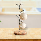 Maxbell Modern Cup Drying Rack Stand Coffee Mug Rack Cup Holder Tree for Home Bar Round Based