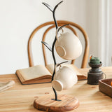 Maxbell Modern Cup Drying Rack Stand Coffee Mug Rack Cup Holder Tree for Home Bar Round Based