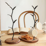 Maxbell Modern Cup Drying Rack Stand Coffee Mug Rack Cup Holder Tree for Home Bar Oval Based