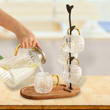 Maxbell Modern Cup Drying Rack Stand Coffee Mug Rack Cup Holder Tree for Home Bar Oval Based