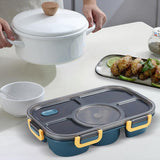 Maxbell Portable Lunch Box Bento Box Multifunctional for Hiking Camping Blue Without Bowl