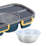 Maxbell Portable Lunch Box Bento Box Multifunctional for Hiking Camping Blue With Bowl