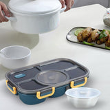 Maxbell Portable Lunch Box Bento Box Multifunctional for Hiking Camping Blue With Bowl