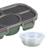 Maxbell Portable Lunch Box Bento Box Multifunctional for Hiking Camping Green With Bowl
