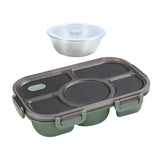 Maxbell Portable Lunch Box Bento Box Multifunctional for Hiking Camping Green With Bowl