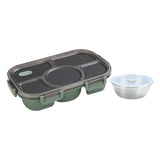 Maxbell Portable Lunch Box Bento Box Multifunctional for Hiking Camping Green With Bowl