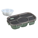 Maxbell Portable Lunch Box Bento Box Multifunctional for Hiking Camping Green With Bowl