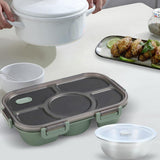 Maxbell Portable Lunch Box Bento Box Multifunctional for Hiking Camping Green With Bowl