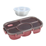 Maxbell Portable Lunch Box Bento Box Multifunctional for Hiking Camping Red With Bowl