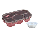 Maxbell Portable Lunch Box Bento Box Multifunctional for Hiking Camping Red With Bowl