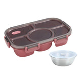 Maxbell Portable Lunch Box Bento Box Multifunctional for Hiking Camping Red With Bowl