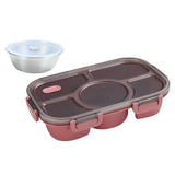 Maxbell Portable Lunch Box Bento Box Multifunctional for Hiking Camping Red With Bowl