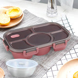 Maxbell Portable Lunch Box Bento Box Multifunctional for Hiking Camping Red With Bowl
